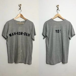 Vintage 60's Camp Shirt Wah-Kon-Dah Boy Scouts Grey Paper Thin Crewneck